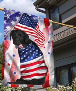 Black Labrador US Flag Red White & Blue DDH3115Fv1