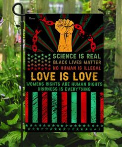 black lives matter no human is illegal flag 5758