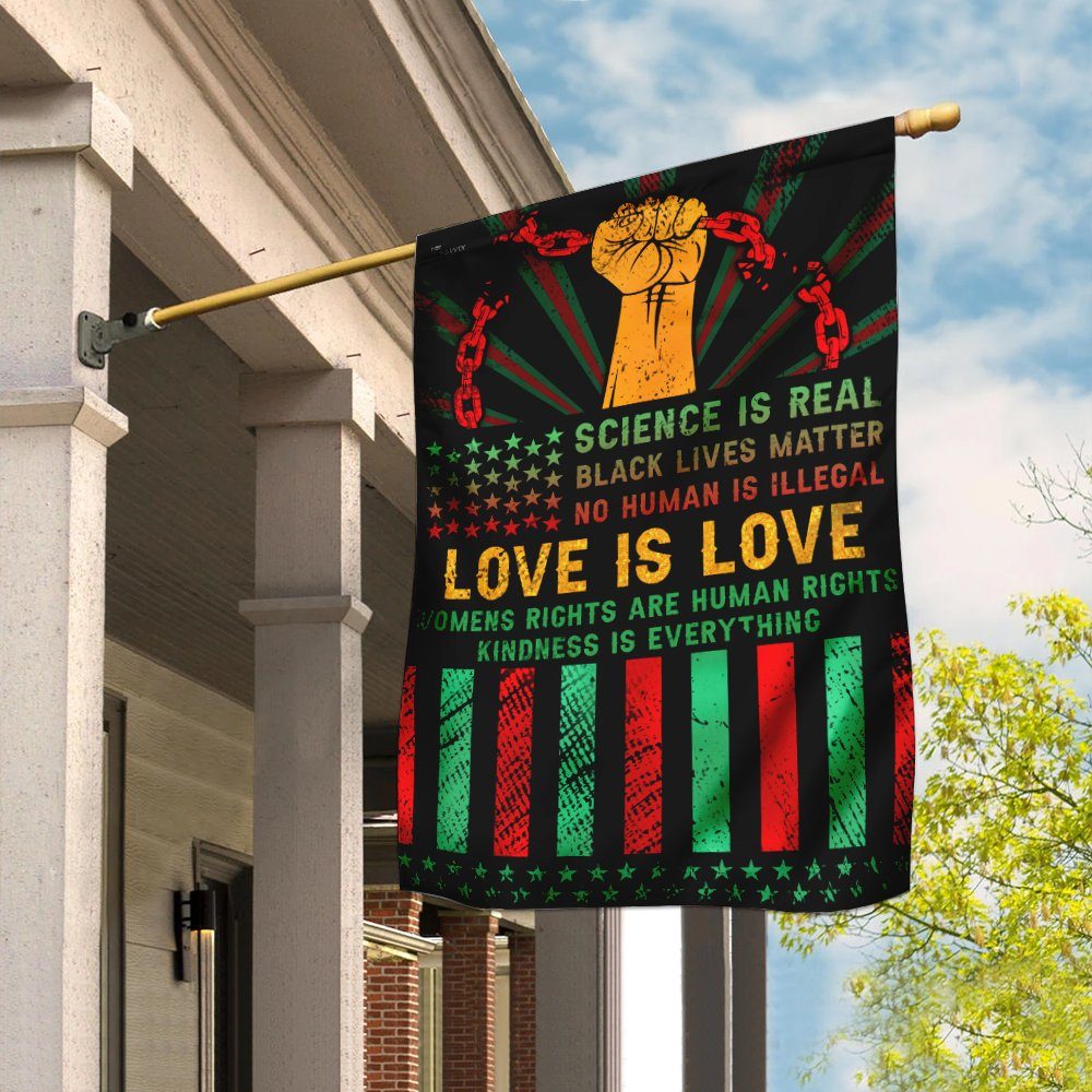 Black Lives Matter No Human Is Illegal Flag