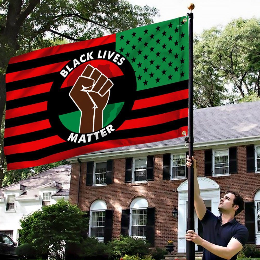 Black Lives Matter No Justice No Peace African American Grommet Flag TQN53GFv1 - Image 3