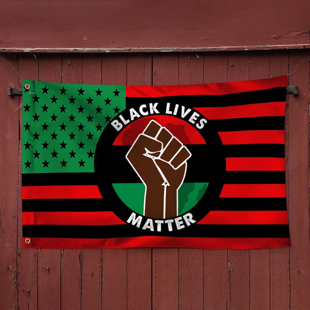 Black Lives Matter No Justice No Peace African American Grommet Flag TQN53GFv1 - Image 4