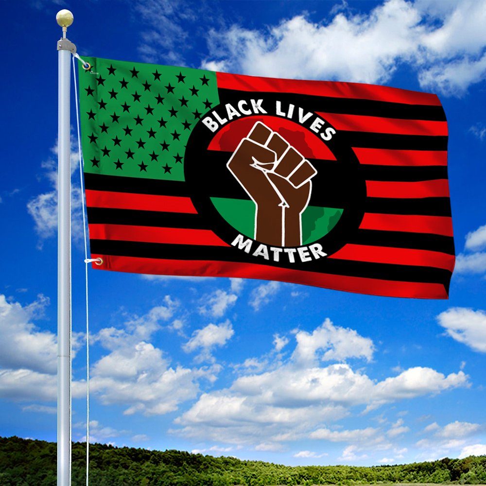 Black Lives Matter No Justice No Peace African American Grommet Flag TQN53GFv1 - Image 2