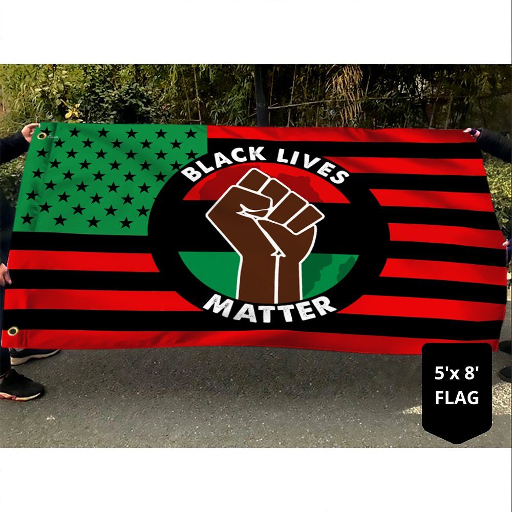 Black Lives Matter No Justice No Peace African American Grommet Flag TQN53GFv1 - Image 5