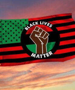 Black Lives Matter No Justice No Peace African American Grommet Flag TQN53GFv1