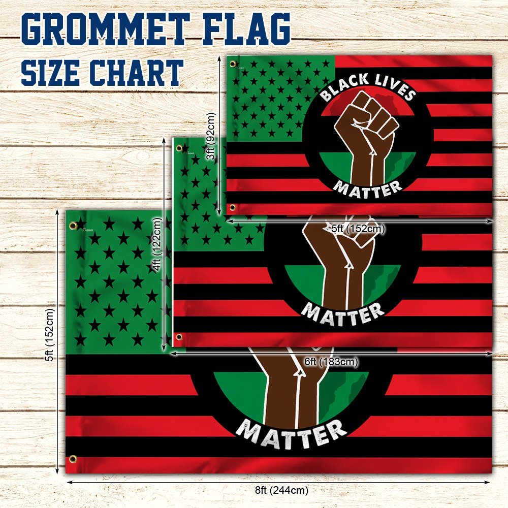 Black Lives Matter No Justice No Peace African American Grommet Flag TQN53GFv1 - Image 6