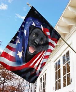 black puppy with american flag 3006