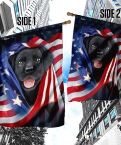 black puppy with american flag 4192