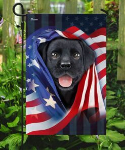 black puppy with american flag 8442