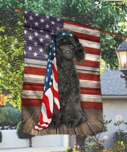 black white poodle dog flag charming dog ntb216fv31 4833