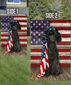 black white poodle dog flag charming dog ntb216fv31 8139