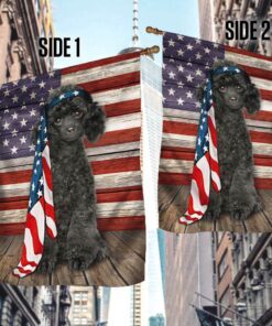 black white poodle dog flag charming dog ntb216fv31 8863