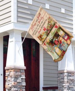 bless us kitchen with red cardinal flag 3034