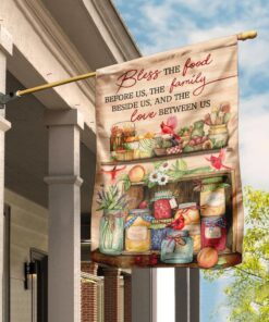 Bless Us Kitchen With Red Cardinal Flag