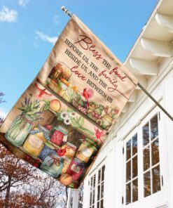 bless us kitchen with red cardinal flag 7658