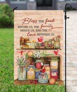 bless us kitchen with red cardinal flag 8124
