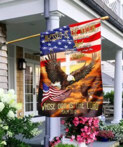 Blessed Is The Nation Whose God Is The Lord Eagle Flag - Flagwix
