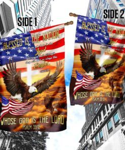 blessed is the nation whose god is the lord eagle flag 1363