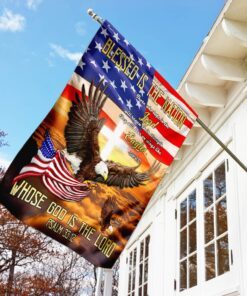 blessed is the nation whose god is the lord eagle flag 7749