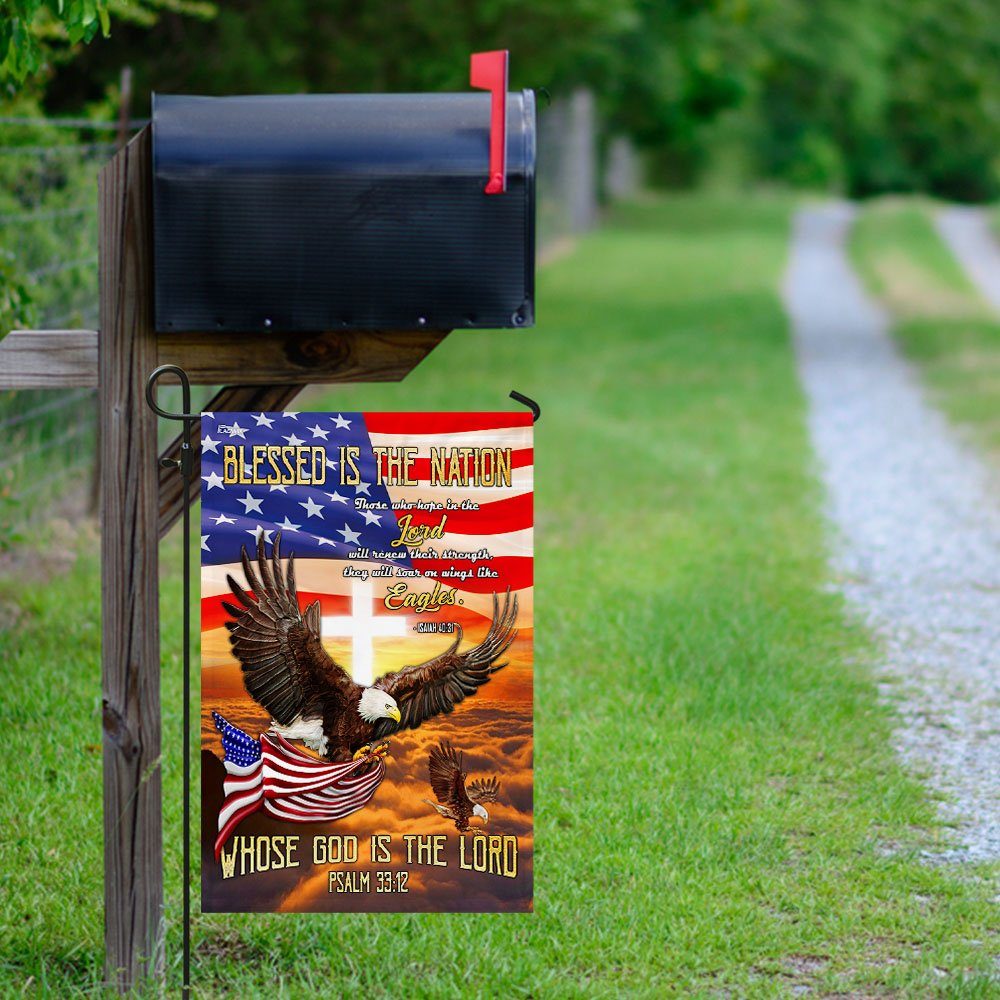 Blessed Is The Nation Whose God Is The Lord Eagle Flag - Image 9