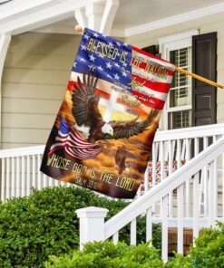 blessed is the nation whose god is the lord eagle flag 7777