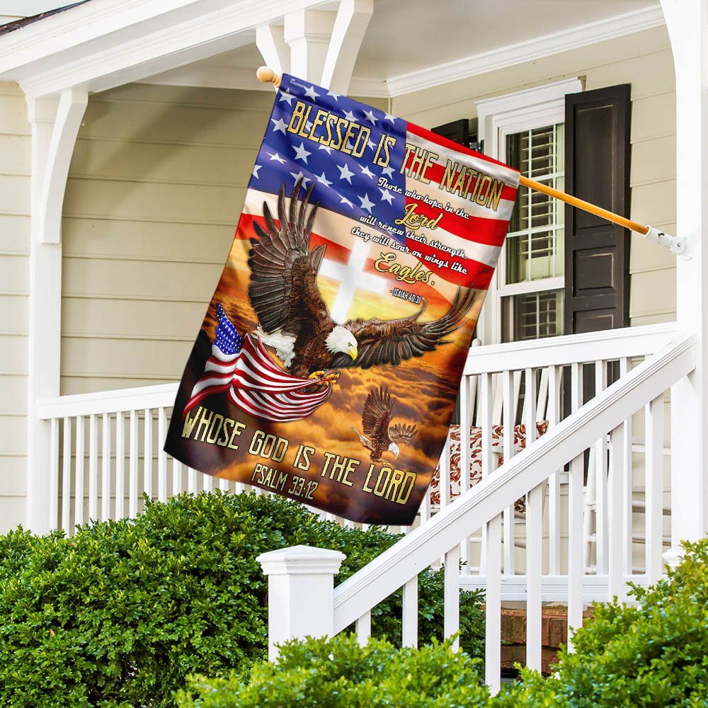 Blessed Is The Nation Whose God Is The Lord Eagle Flag - Image 5