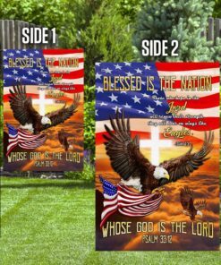 blessed is the nation whose god is the lord eagle flag 7877