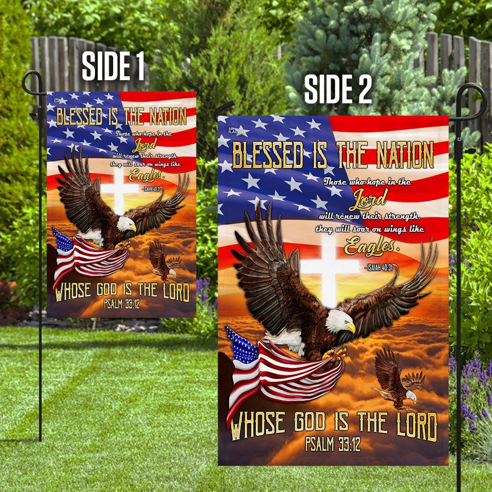 Blessed Is The Nation Whose God Is The Lord Eagle Flag - Image 8