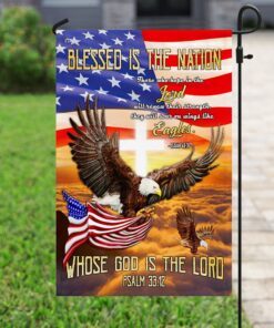 blessed is the nation whose god is the lord eagle flag 8819