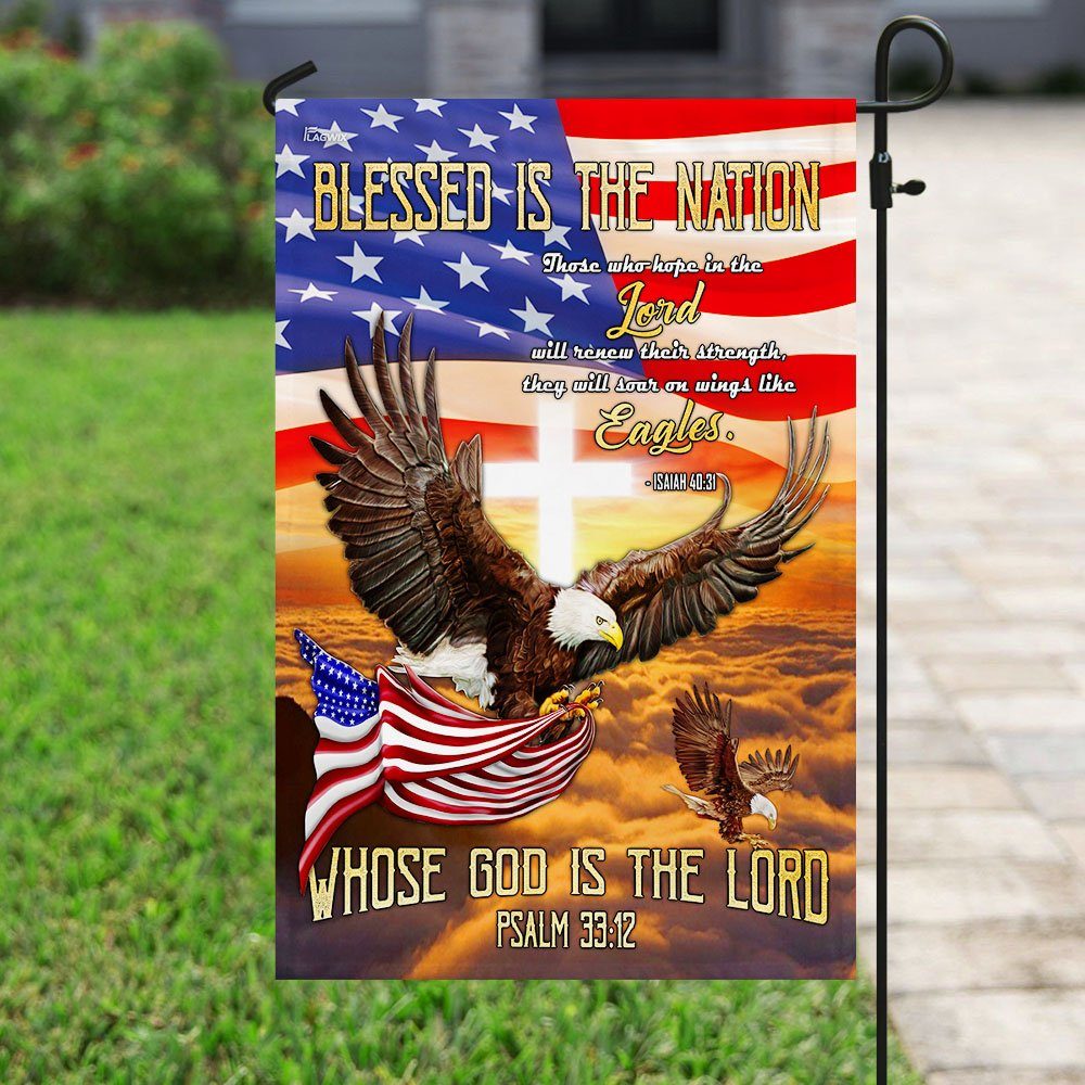 Blessed Is The Nation Whose God Is The Lord Eagle Flag - Image 6