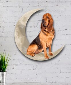 bloodhounds dog and moon hanging metal sign qnk879msv50 6351