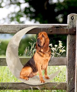 bloodhounds dog and moon hanging metal sign qnk879msv50 7799