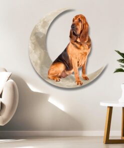 bloodhounds dog and moon hanging metal sign qnk879msv50 8048