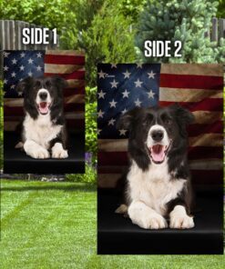 border collie american flag 5396