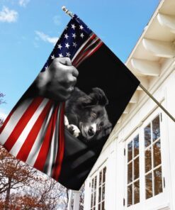 border collie american us flag 7239