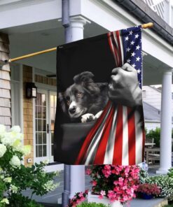 Border Collie American US Flag