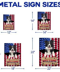 border collie dog welcome garden metal sign tqn1135msv6 1358