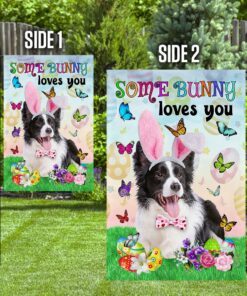 border collie easter some bunny loves you flag 1950