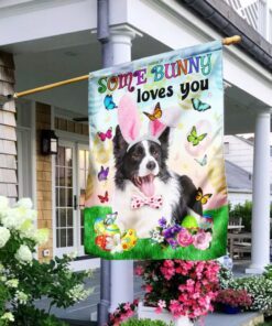 border collie easter some bunny loves you flag 3467