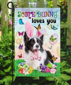 border collie easter some bunny loves you flag 4440