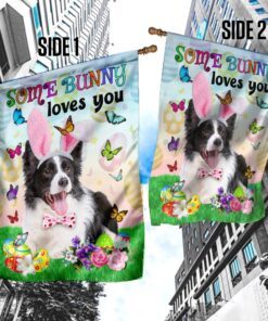 border collie easter some bunny loves you flag 5742