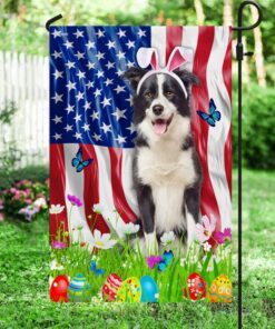 border collie happy easter day american flag thn3652fv1 7167