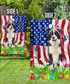 border collie happy easter day american flag thn3652fv1 7798