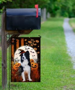 border collie happy halloween flag 2303