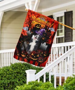 border collie happy halloween flag 2473