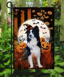 border collie happy halloween flag 3627