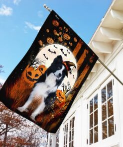 border collie happy halloween flag 4179