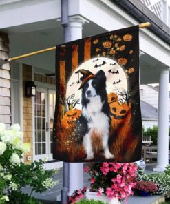 border collie happy halloween flag 4976