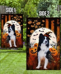 border collie happy halloween flag 5246