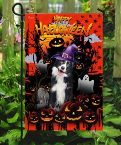 border collie happy halloween flag 6413