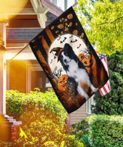 border collie happy halloween flag 7000